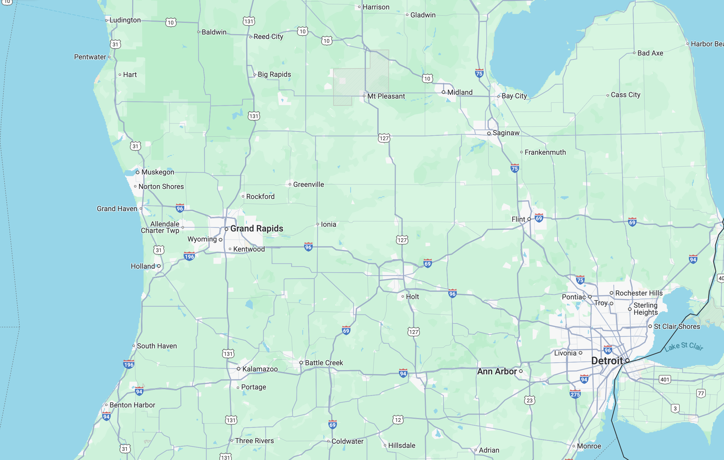 Michigan Map, GR Metro Aira